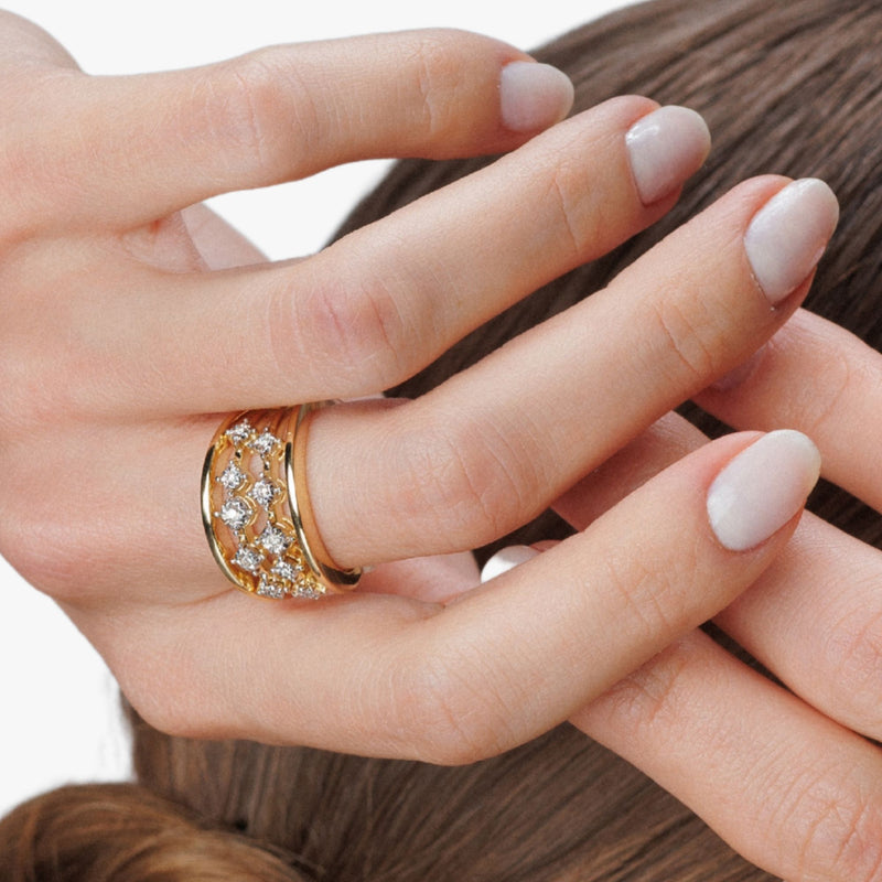 Anel iluminar com Diamantes