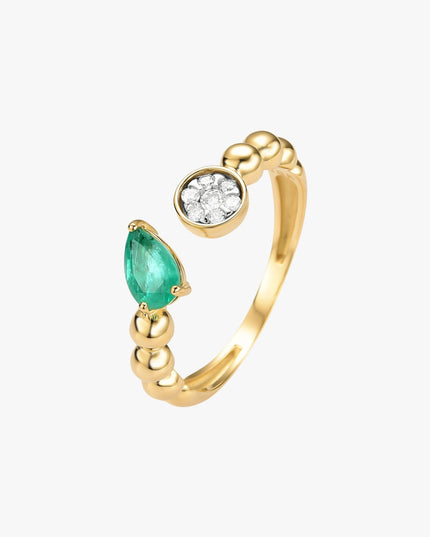 Anel de Esmeralda com Diamantes
