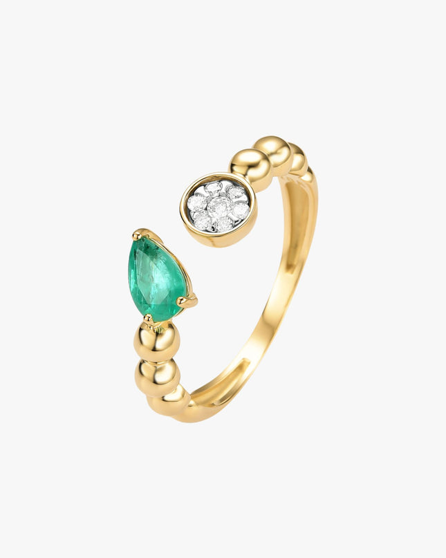 Anel de Esmeralda com Diamantes