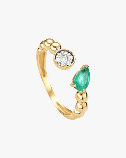 Anel de Esmeralda com Diamantes