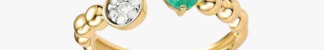 Anel de Esmeralda com Diamantes