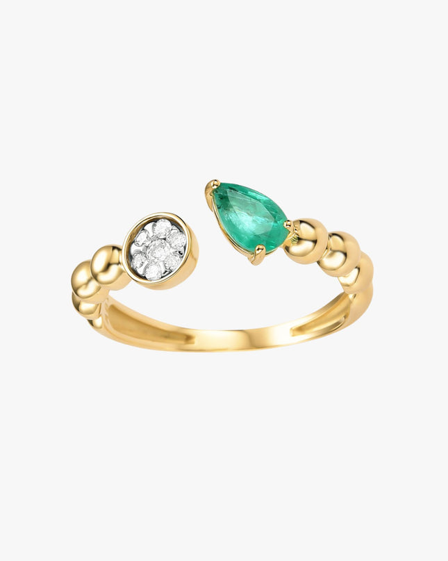 Anel de Esmeralda com Diamantes
