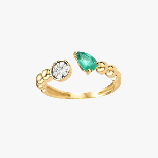 Anel de Esmeralda com Diamantes