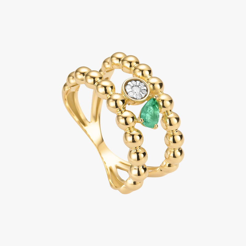 Anel de Esmeralda & Diamantes