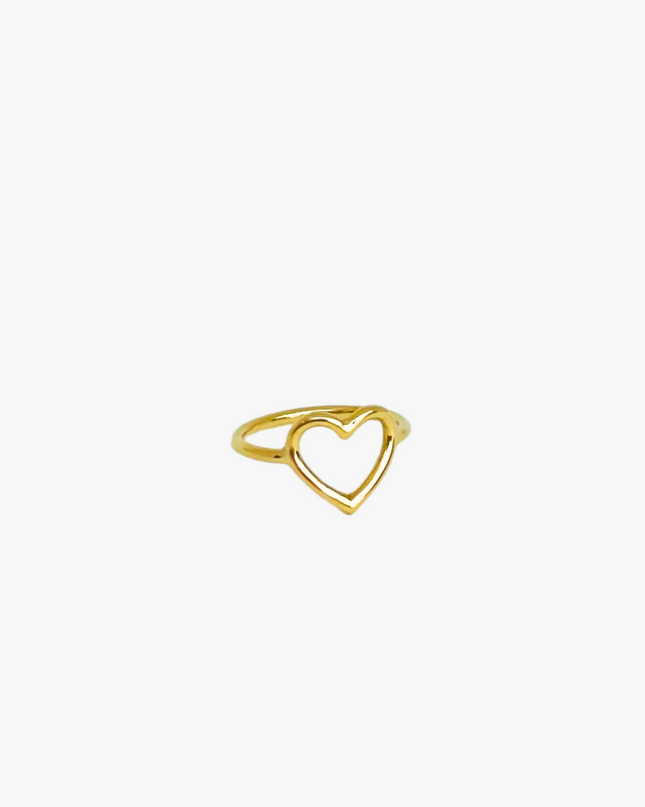 Anel Infantil em Formato de  Coração em Ouro Amarelo 18K