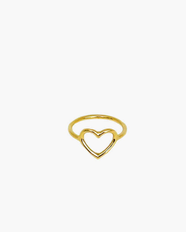 Anel Infantil em Formato de  Coração em Ouro Amarelo 18K