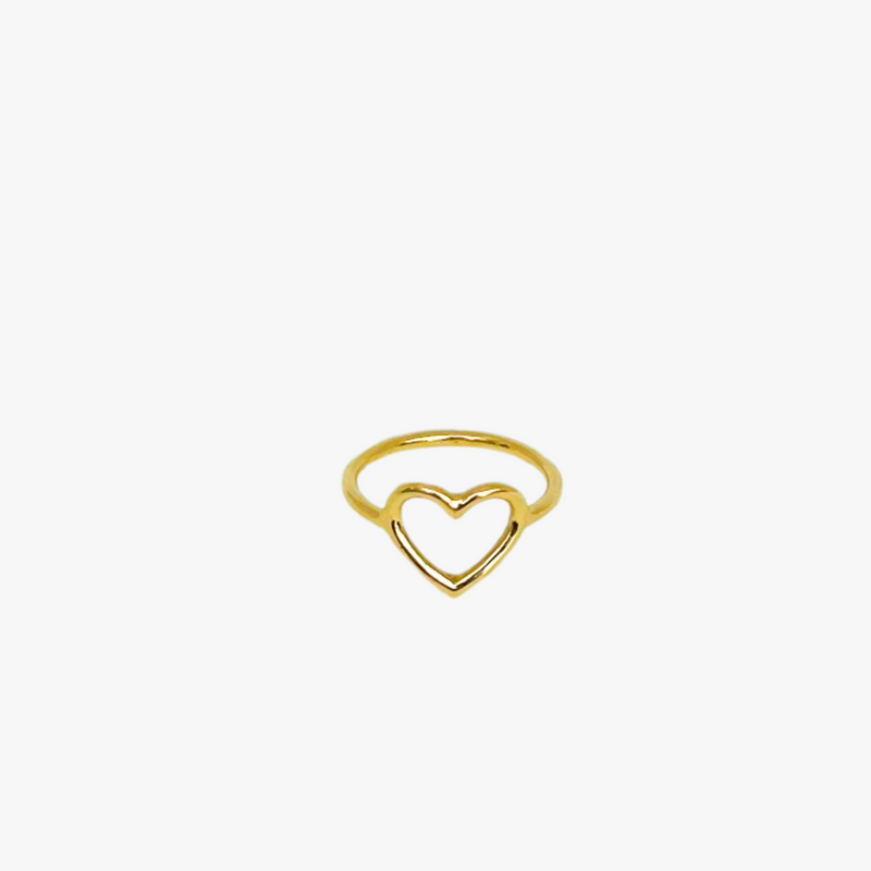 Anel Infantil em Formato de  Coração em Ouro Amarelo 18K