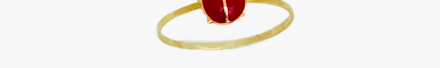 Anel Infantil Joaninha em  Ouro Amarelo 18K