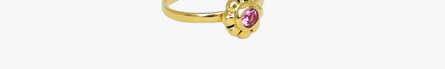 Anel Infantil com Turmalina Rosa em Ouro Amarelo 18K