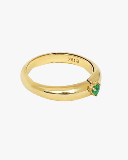 Anel Personalizado "Eu te Amo" com Esmeralda em Ouro  Amarelo 18K