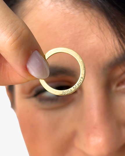 Anel Personalizado Frases  em Ouro Amarelo 18K