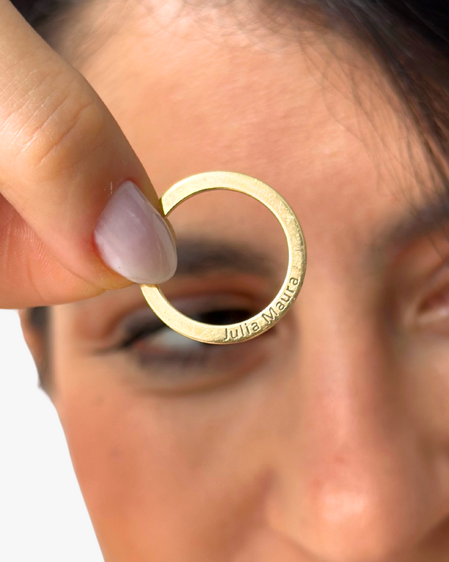 Anel Personalizado Frases  em Ouro Amarelo 18K