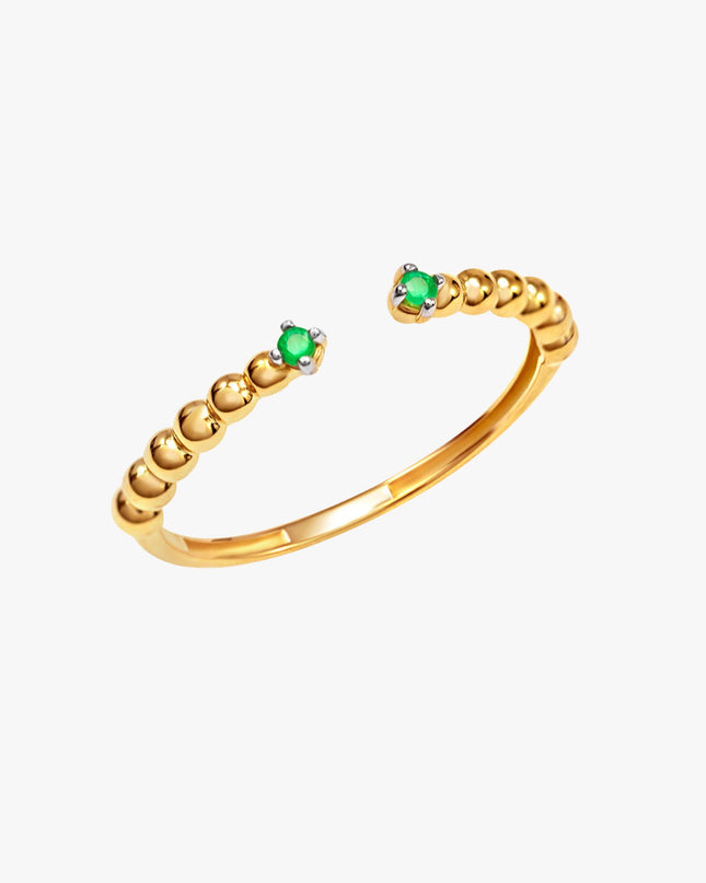 Anel de Esmeralda em Ouro Amarelo 18K