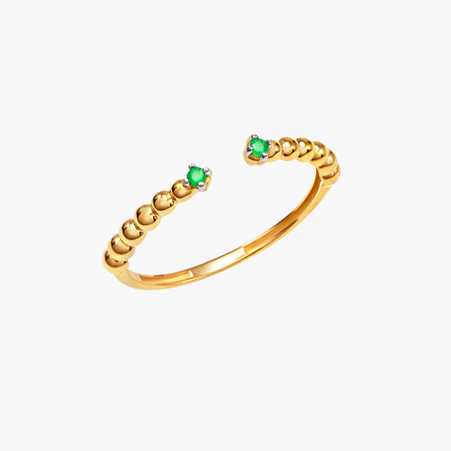 Anel de Esmeralda em Ouro Amarelo 18K