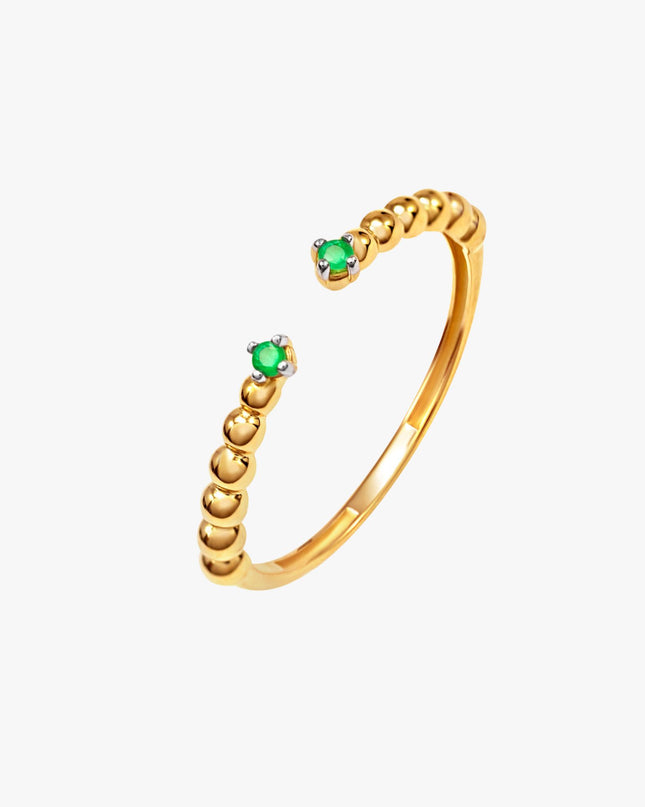 Anel de Esmeralda em Ouro Amarelo 18K
