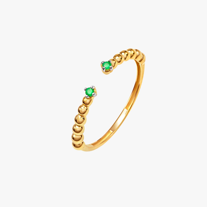 Anel de Esmeralda em Ouro Amarelo 18K