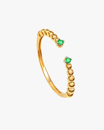 Anel de Esmeralda em Ouro Amarelo 18K