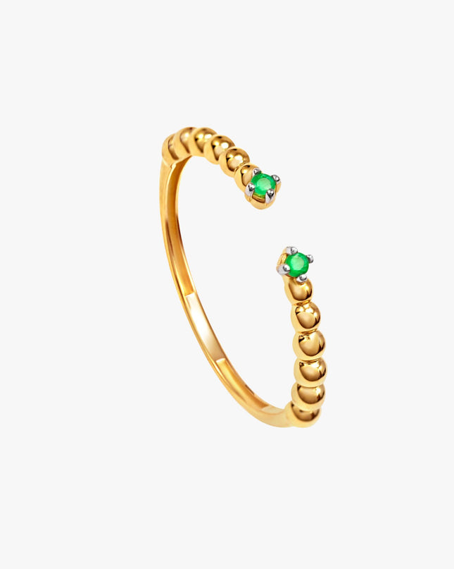 Anel de Esmeralda em Ouro Amarelo 18K