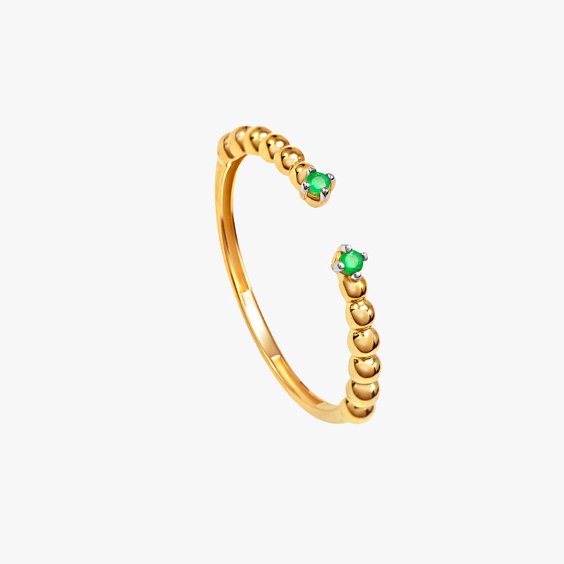 Anel de Esmeralda em Ouro Amarelo 18K
