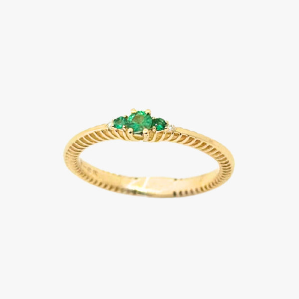 Anel de Esmeralda com Diamante