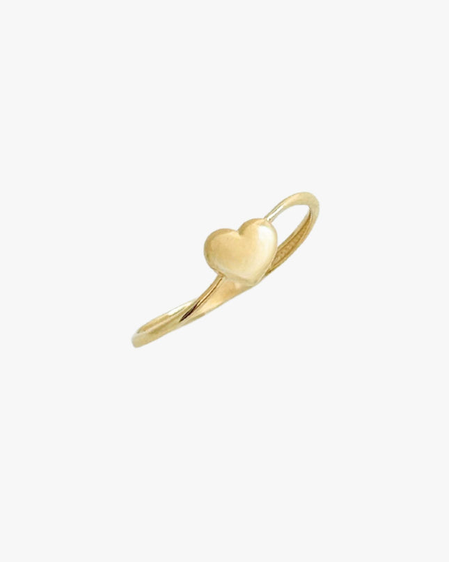 Anel com Coração Torto em Ouro  Amarelo 18K