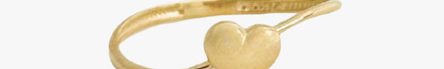 Anel com Coração Torto em Ouro  Amarelo 18K