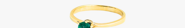 Anel com Esmeralda Redonda em Ouro Amarelo 18K