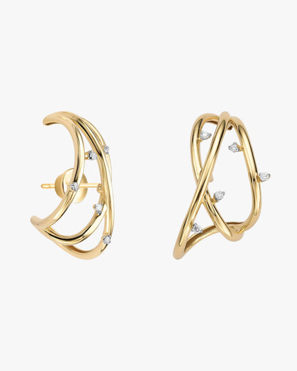 Brinco iluminar de Diamantes em Ouro Amarelo  18K