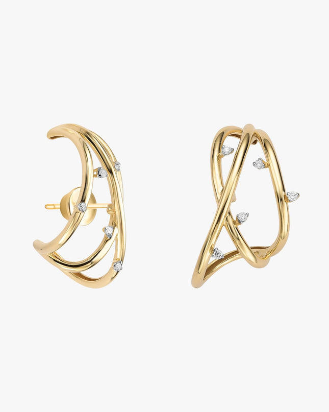 Brinco iluminar de Diamantes em Ouro Amarelo  18K