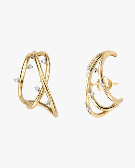 Brinco iluminar de Diamantes em Ouro Amarelo  18K