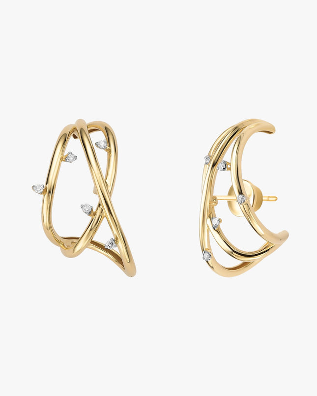 Brinco iluminar de Diamantes em Ouro Amarelo  18K
