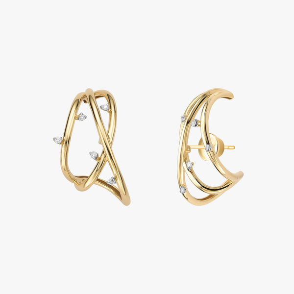 Brinco iluminar de Diamantes em Ouro Amarelo  18K