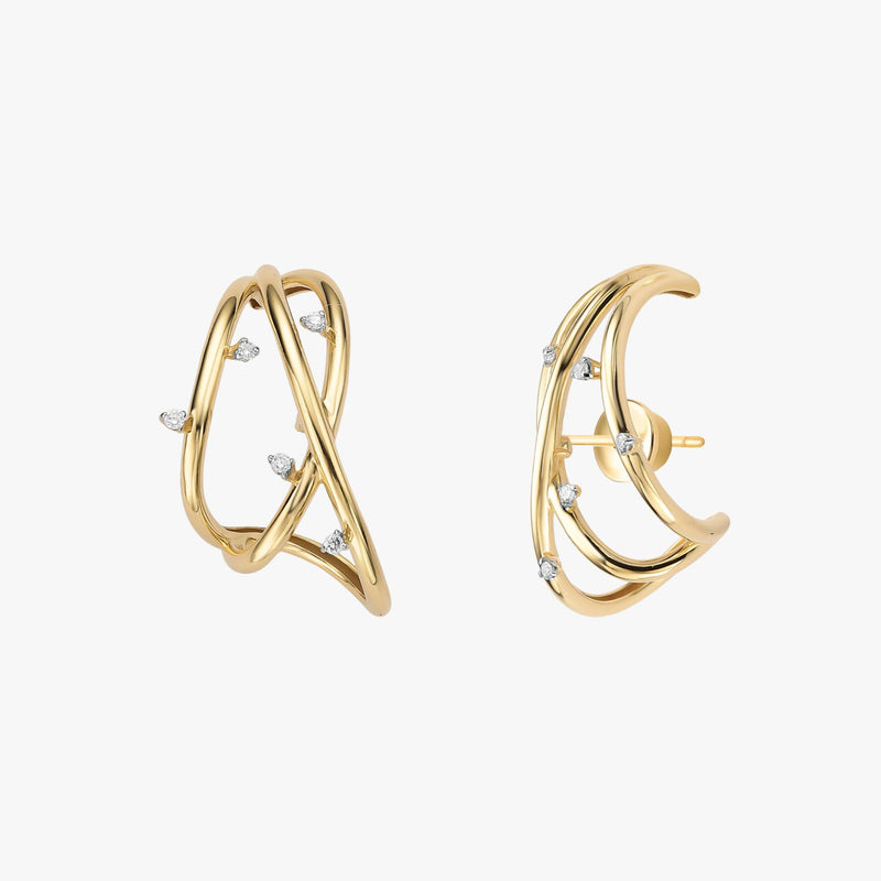 Brinco iluminar de Diamantes em Ouro Amarelo  18K
