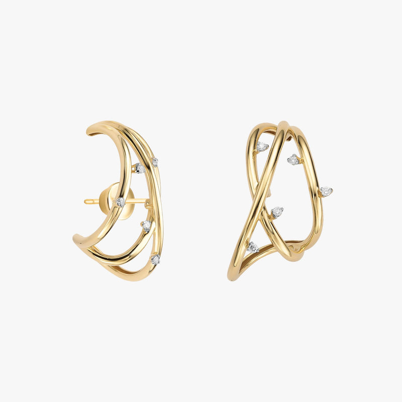 Brinco iluminar de Diamantes em Ouro Amarelo  18K