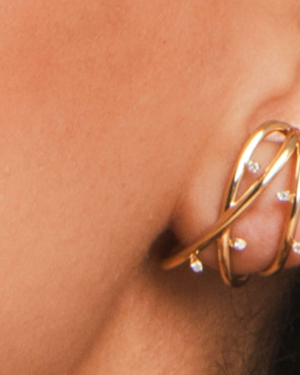 Brinco iluminar de Diamantes em Ouro Amarelo  18K