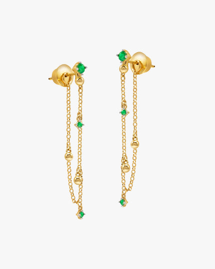 Brinco de Esmeralda em Ouro Amarelo 18K