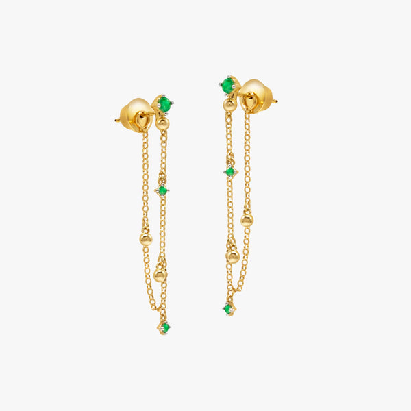 Brinco de Esmeralda em Ouro Amarelo 18K