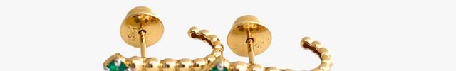 Brinco de Esmeralda em Ouro Amarelo 18k