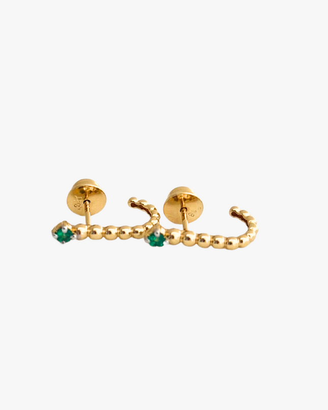 Brinco de Esmeralda em Ouro Amarelo 18k