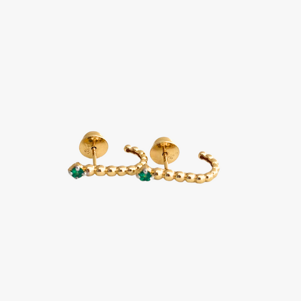 Brinco de Esmeralda em Ouro Amarelo 18k