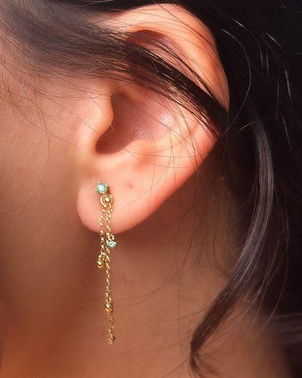 Brinco de Esmeralda em Ouro Amarelo 18K