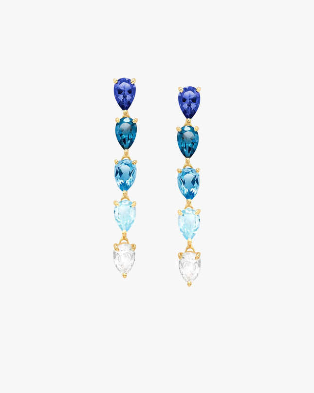 Brinco Pedras Naturais em Ouro Amarelo 18K