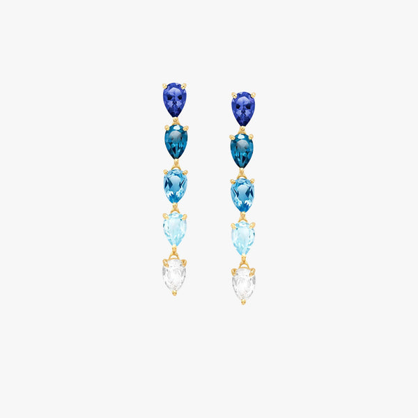 Brinco Pedras Naturais em Ouro Amarelo 18K