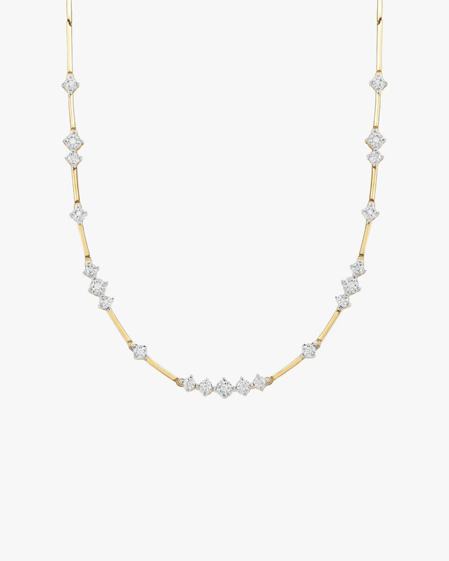 Colar iluminar com Diamantes  em Ouro Amarelo 18K e Ouro  Branco 18K