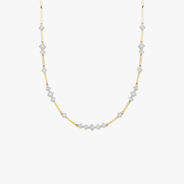 Colar iluminar com Diamantes  em Ouro Amarelo 18K e Ouro  Branco 18K