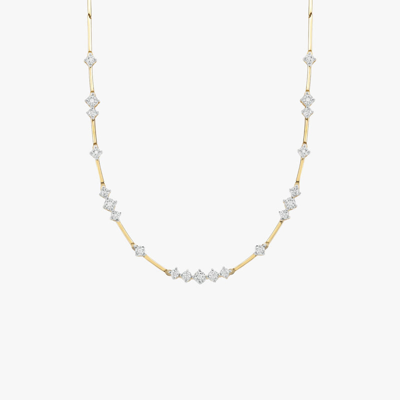Colar iluminar com Diamantes  em Ouro Amarelo 18K e Ouro  Branco 18K