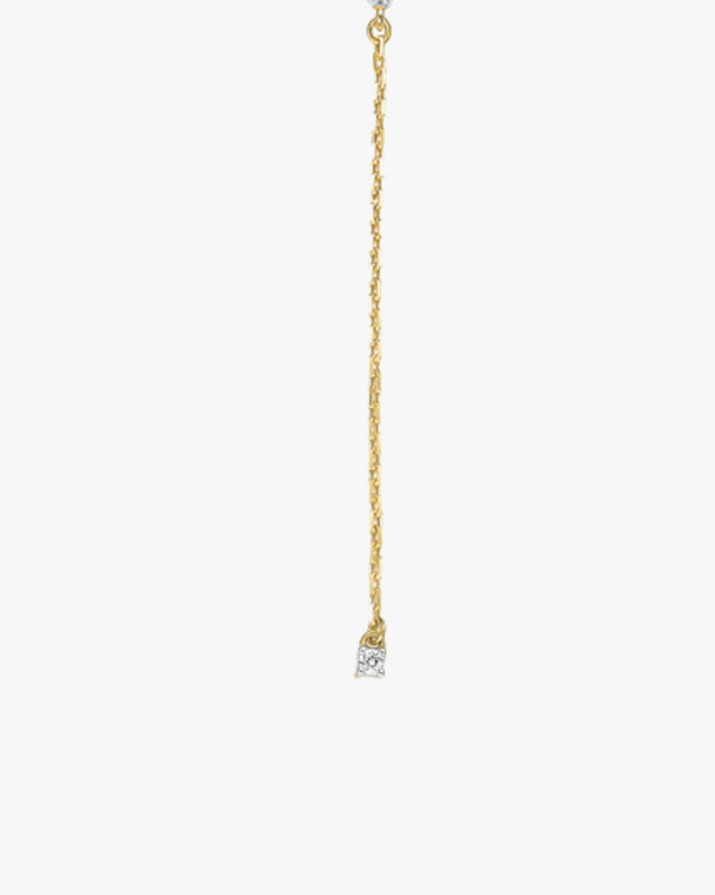 Colar Brilho de Citrino com  Topázio Branco em Ouro  Amarelo 18K