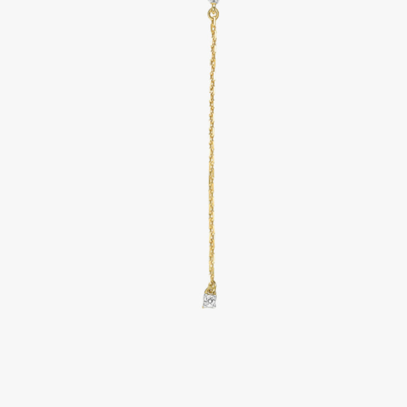 Colar Brilho de Citrino com  Topázio Branco em Ouro  Amarelo 18K