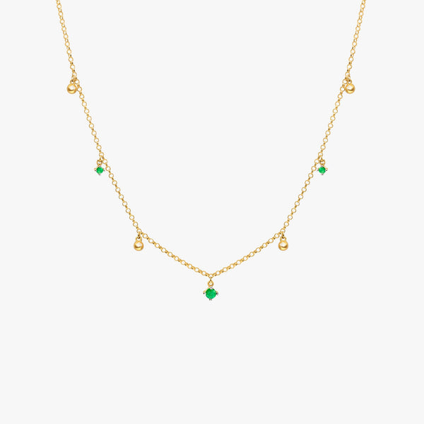 Colar de Esmeralda em Ouro Amarelo 18K