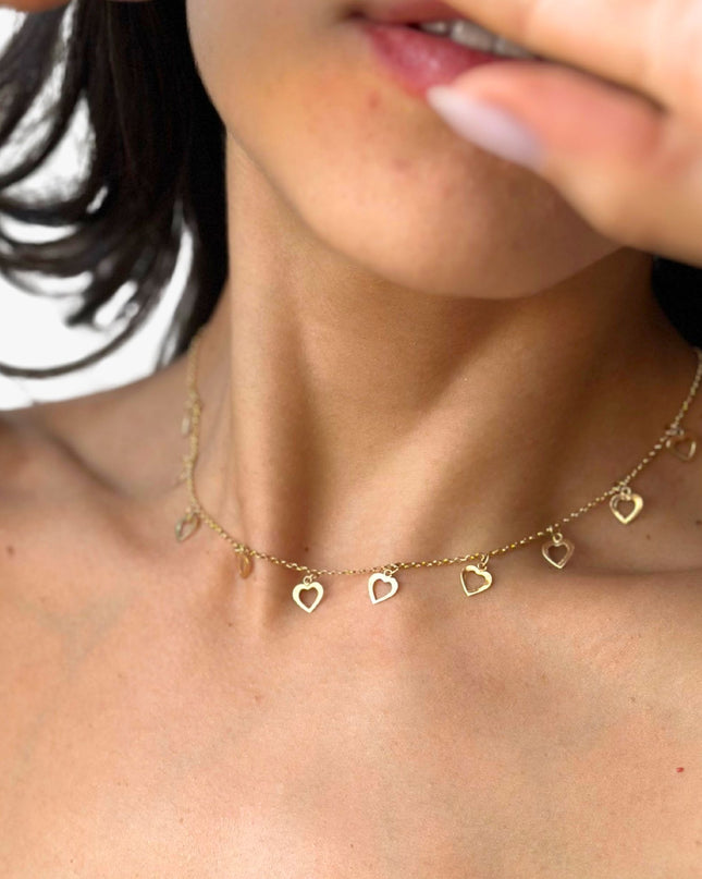 Choker de Coraçõezinhos-Vazados